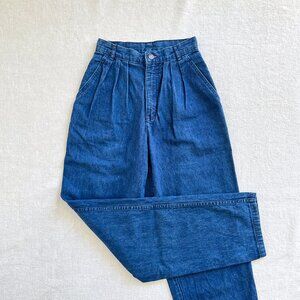 Vintage 70s 80s Women's Calvin Klein High Rise Pleated Mom Denim Jeans 24"W